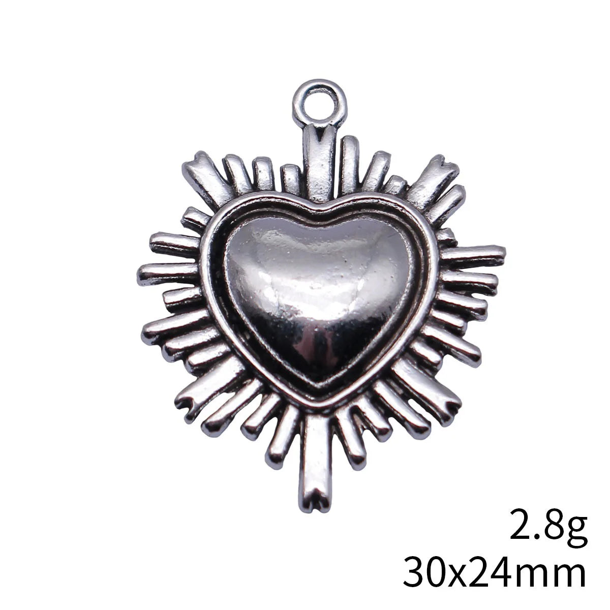 30x24mm 2.8g Antique Silver Tone Zinc Alloy Barbed Heart Charm Pendant for DIY Jewelry Making