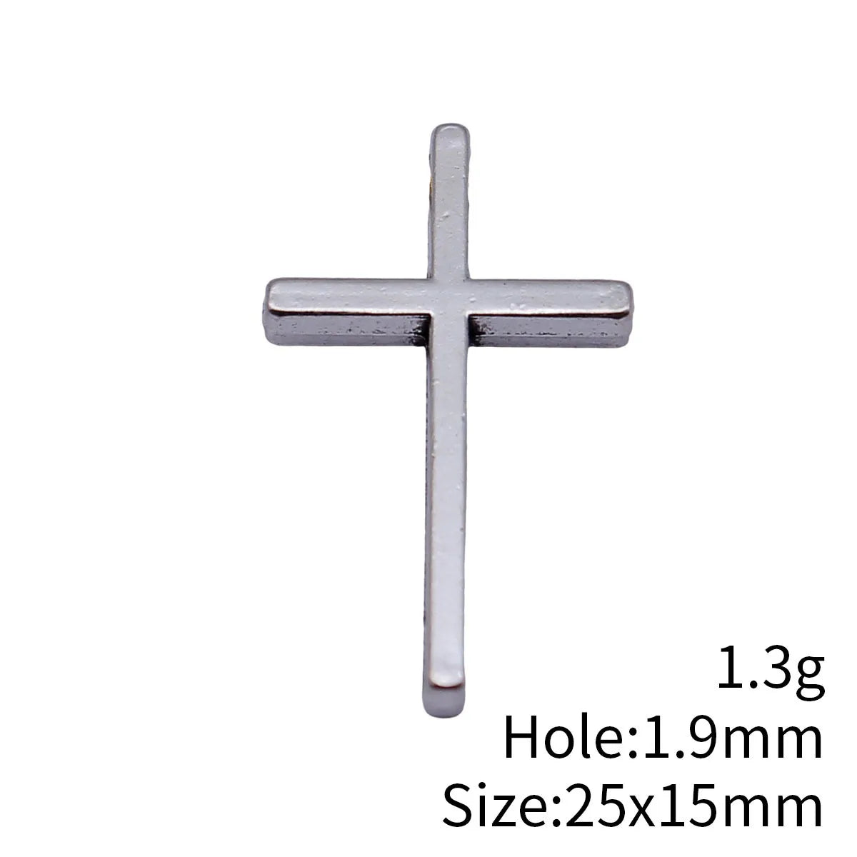 25x15mm 1.3g Antique Silver Zinc Alloy Cross Charm Pendant for DIY Bracelet Necklace Jewelry Making