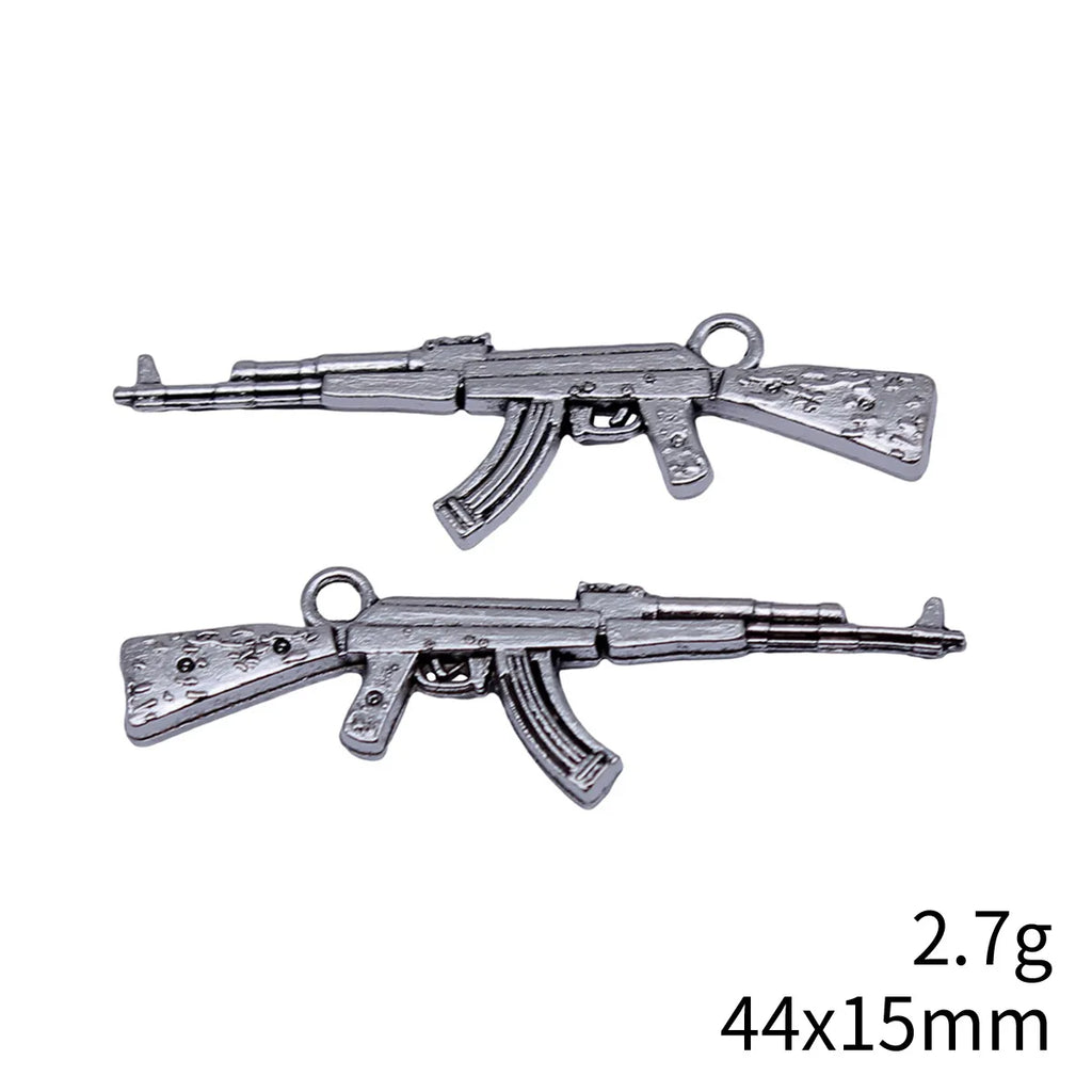 44x15mm 2.7g Antique Silver Zinc Alloy Gun charm pendant for DIY bracelet necklace jewelry making