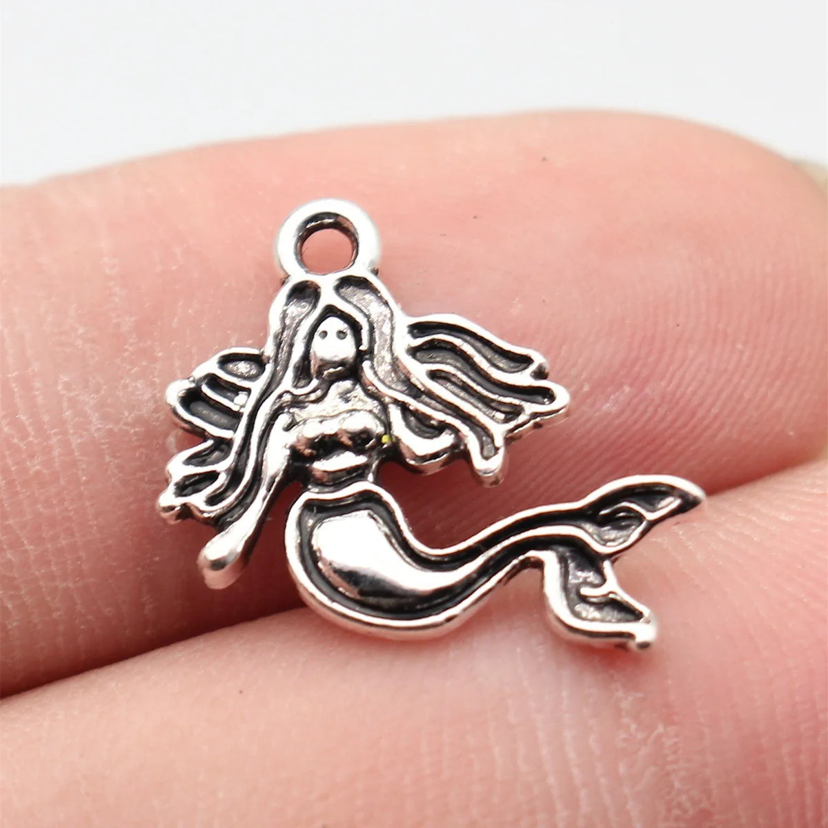 18x14mm 0.9g Multicolor Zinc Alloy Mermaid Charm Pendant for DIY Necklace Bracelet Earring Making