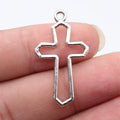 36x20mm 1.5g Multicolor Zinc Alloy Hollow Cross Charm Pendant for Bracelet Necklace Jewelry Making