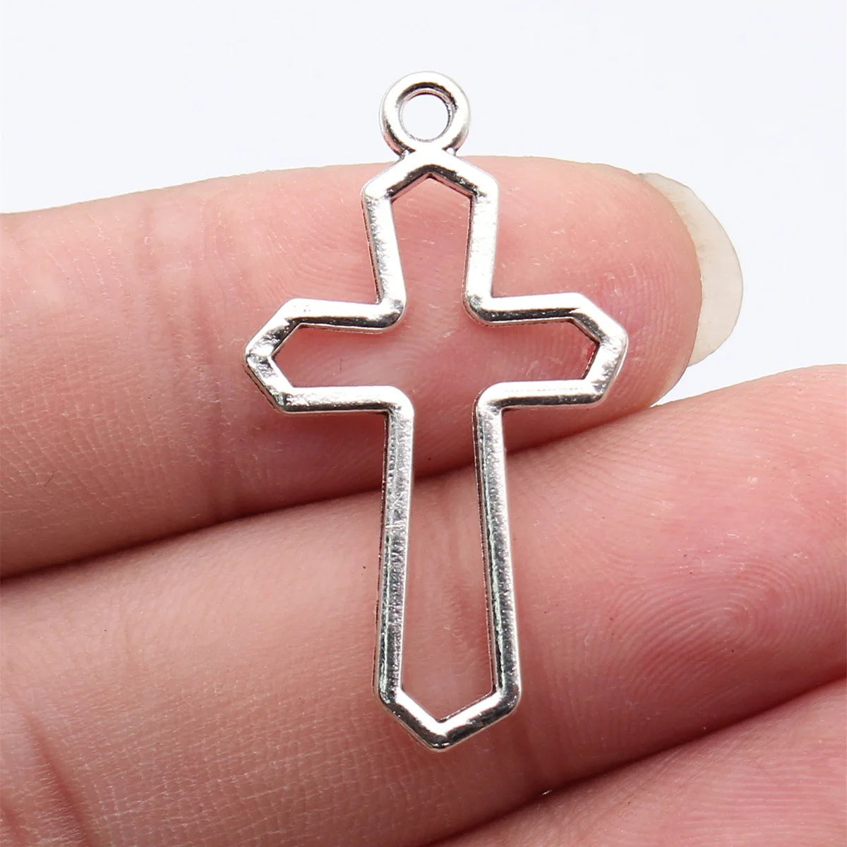 36x20mm 1.5g Multicolor Zinc Alloy Hollow Cross Charm Pendant for Bracelet Necklace Jewelry Making