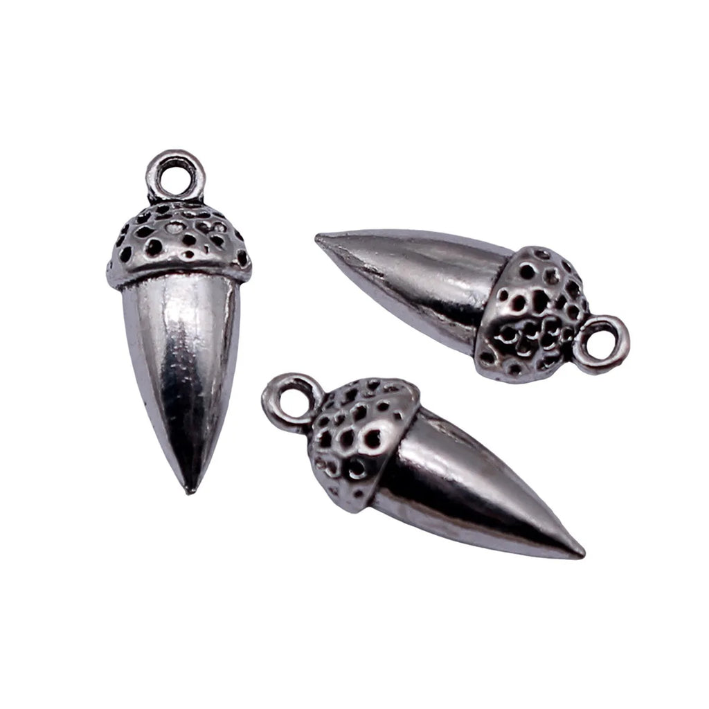 21x8.8mm 2.9g Antique Silver Zinc Alloy 3D Acorn Charm Pendant for DIY Necklace Bracelet Jewelry Making