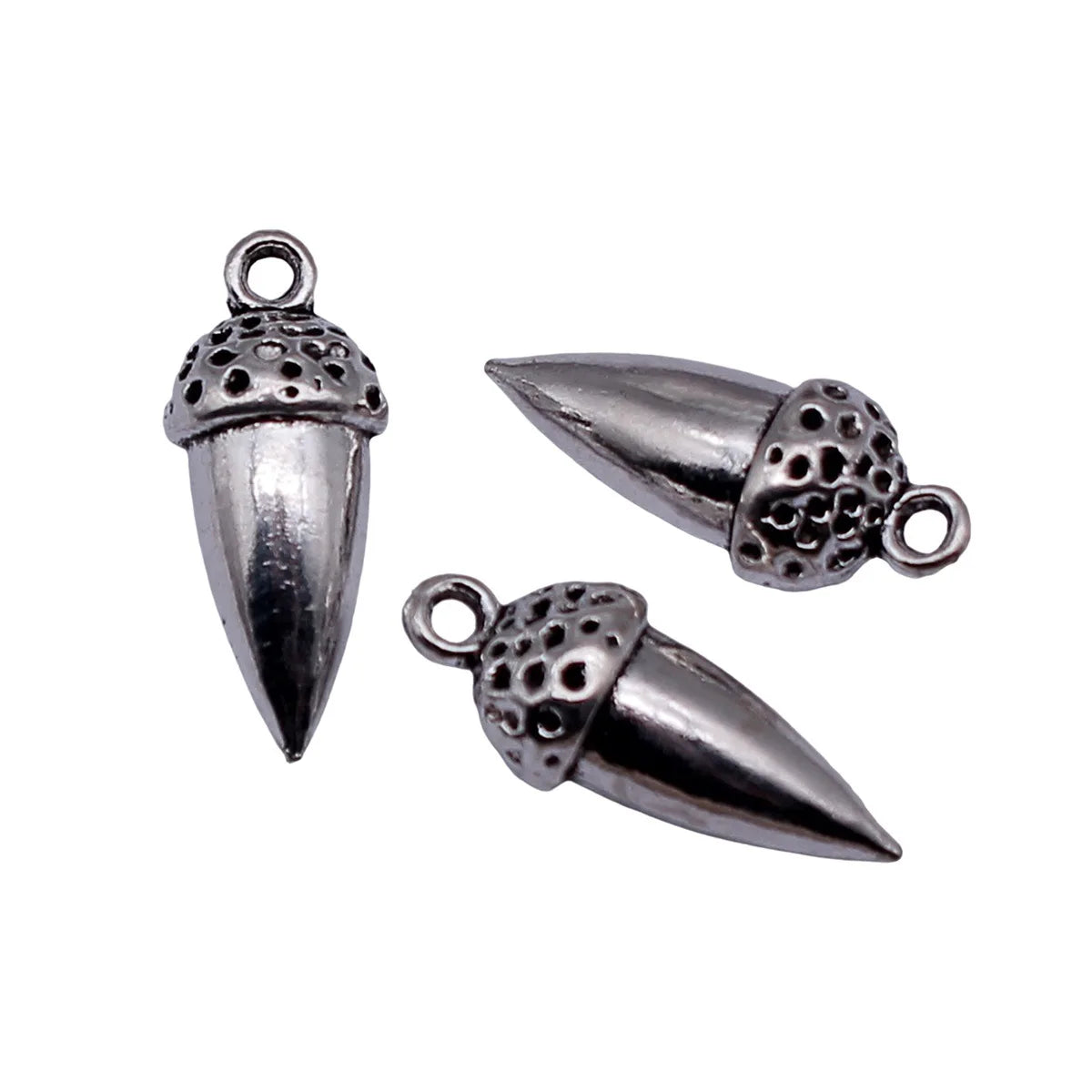 21x8.8mm 2.9g Antique Silver Zinc Alloy 3D Acorn Charm Pendant for DIY Necklace Bracelet Jewelry Making