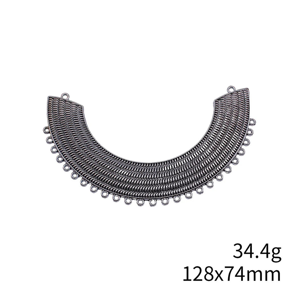 128x74mm 34.4g Antique Silver Zinc Alloy Statement Connector Charm for DIY Necklace Jewelry Making