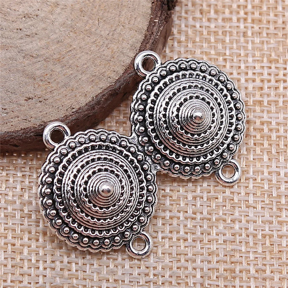 28x41mm 5g Multicolor Zinc Alloy Four Hole Body Chain Connector Charm for Waist Chain Headpiece Making