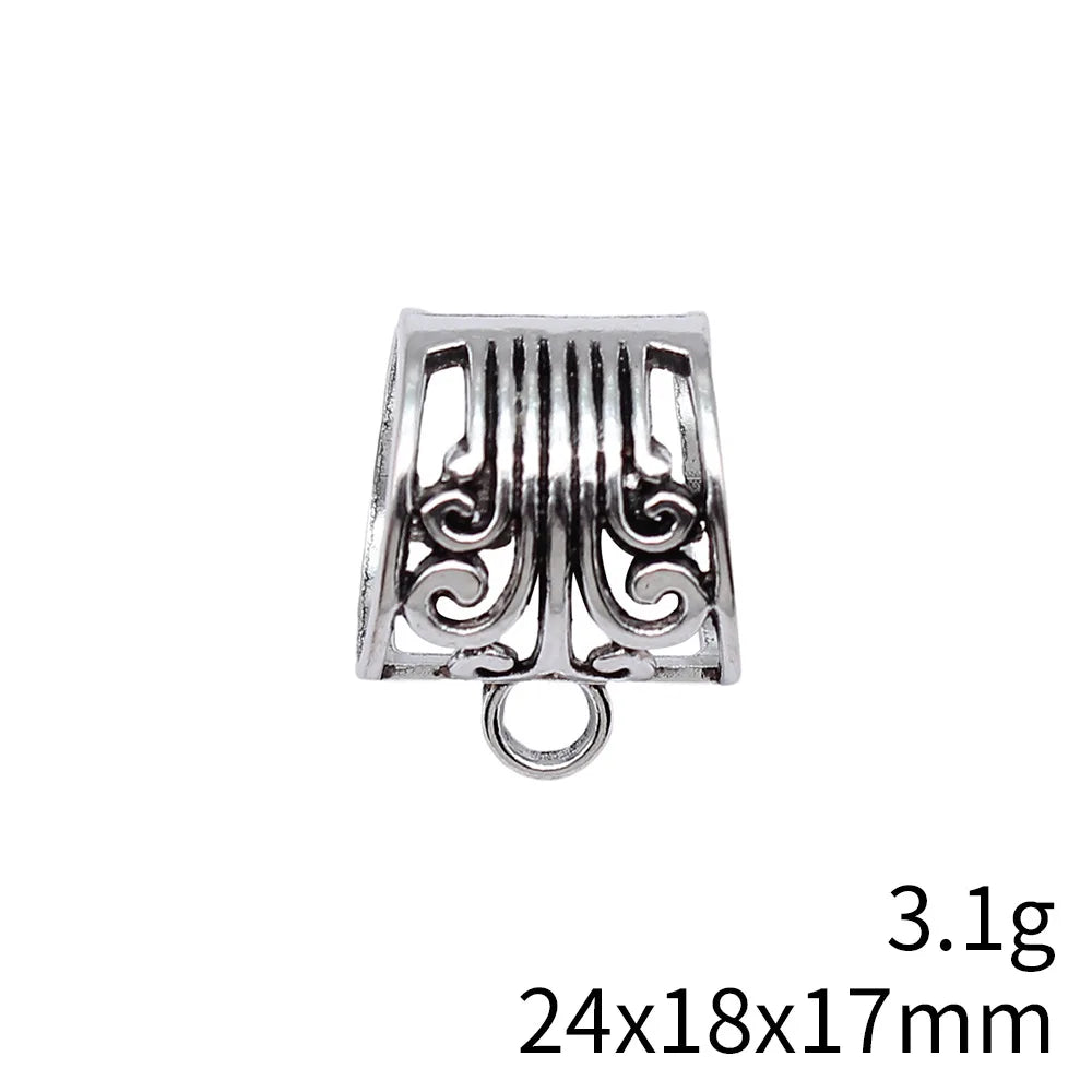24x18x17mm 3.1g Antique Silver Zinc Alloy Flower Scarf Buckle Jewelry Finding for DIY Accessories