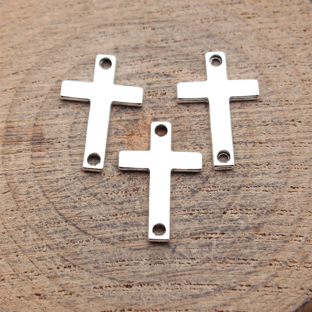 18x12mm 0.59g Multicolor Zinc Alloy Cross Connector Charms for DIY Bracelet Necklace Jewelry Making