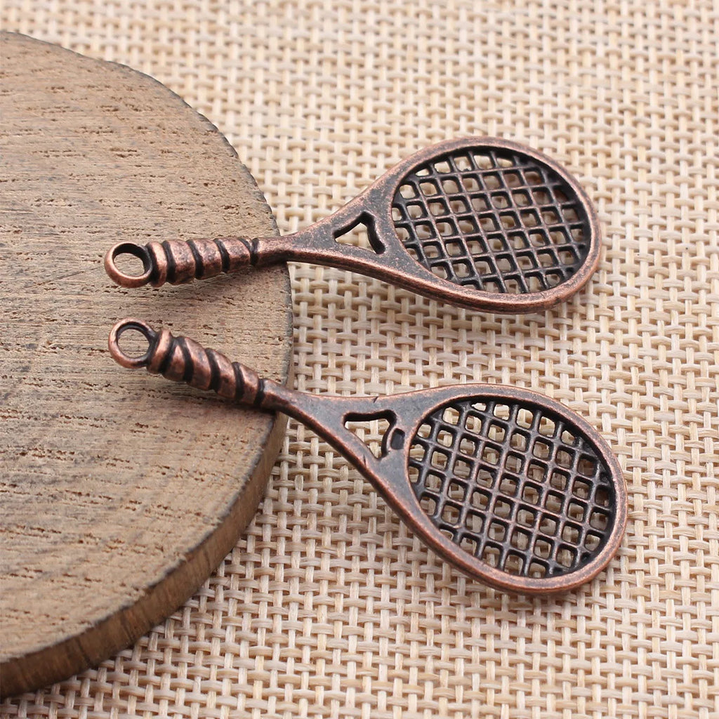 49x19mm 3.1g Multicolor Zinc Alloy Tennis Racket Charm Pendant for DIY Sports Jewelry Making