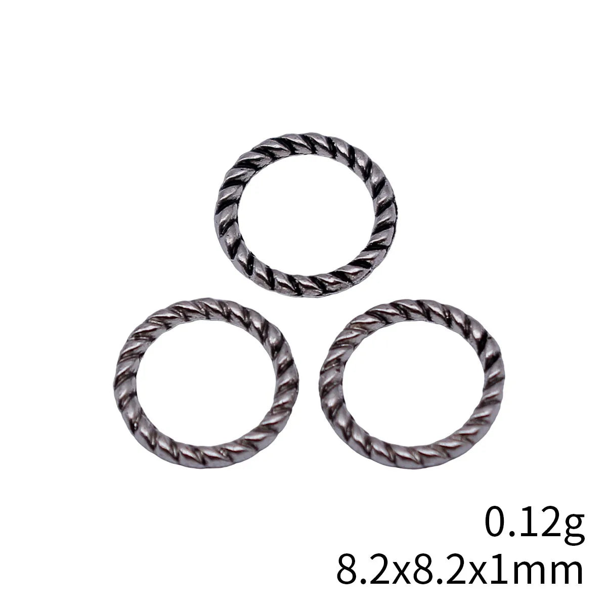 8.2x8.2x1mm 0.12g Multicolor Zinc Alloy Twisted Rope Round Ring Connector Charm for DIY Jewelry Making
