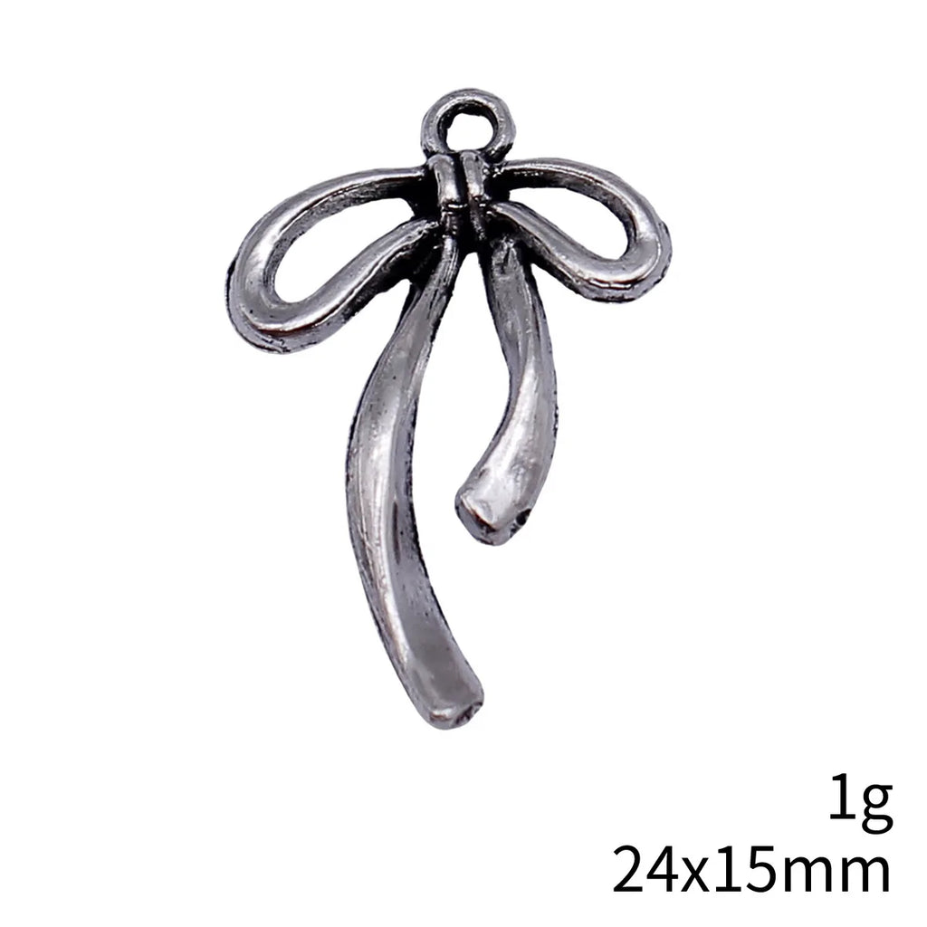 24x15mm 1g Antique Silver Zinc Alloy Bowknot Butterfly Charm Pendant for DIY Necklace Bracelet Jewelry Making