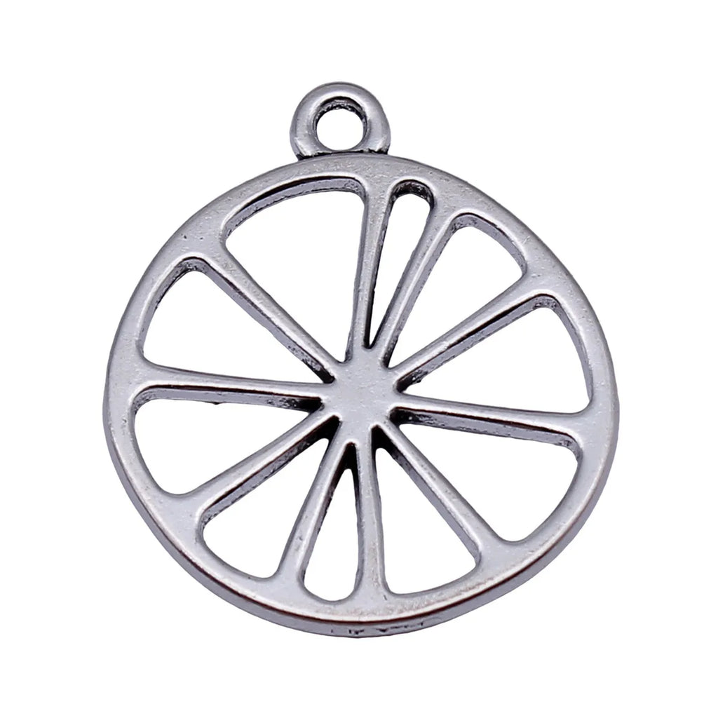 27x24mm 2.4g Multicolor Zinc Alloy Hollow Lemon Slice charm pendant for DIY bracelet necklace jewelry
