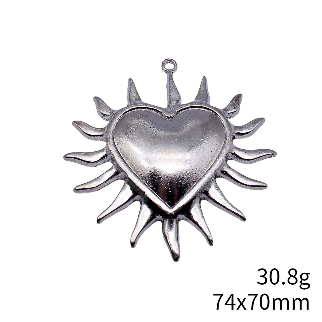 74x70mm 30.8g Antique Silver Zinc Alloy Thorn Heart Charm Pendant for DIY Necklace Jewelry Making