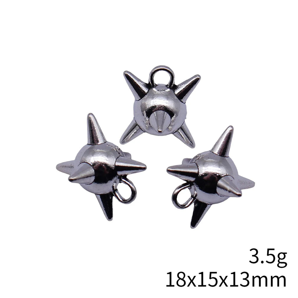 18x15x13mm 3.5g Multi-Color Zinc Alloy Spiked Mace Ball Charm Pendant for DIY Gothic Jewelry Making