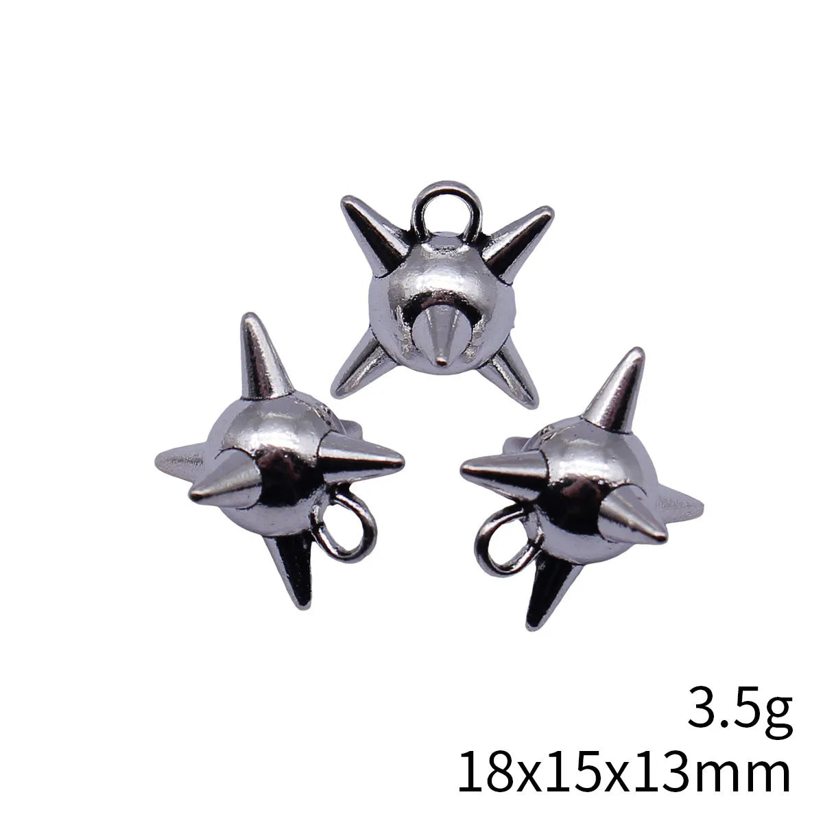 18x15x13mm 3.5g Multi-Color Zinc Alloy Spiked Mace Ball Charm Pendant for DIY Gothic Jewelry Making