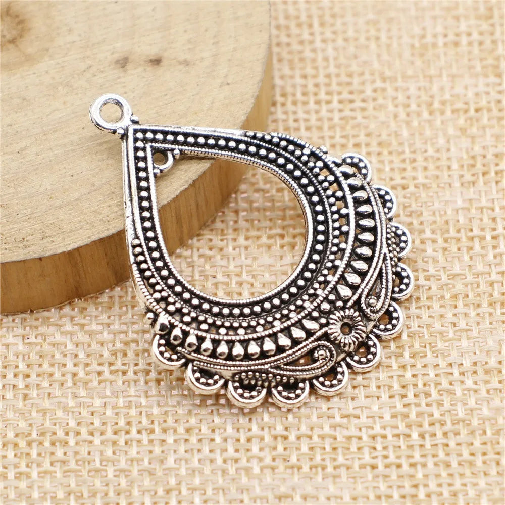 35x43mm 5g Multicolor Zinc Alloy Teardrop Earring Connector Charm for DIY Jewelry Making