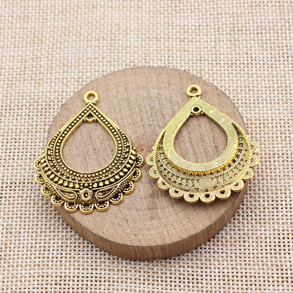 35x43mm 5g Multicolor Zinc Alloy Teardrop Earring Connector Charm for DIY Jewelry Making