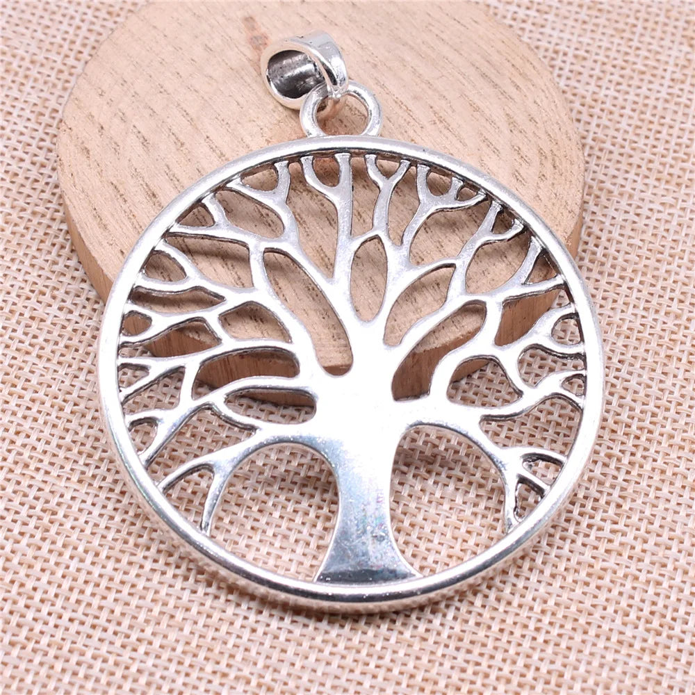 79x60mm 20.1g Antique Silver Zinc Alloy Tree of Life Charm Pendant for DIY Necklace Jewelry Making