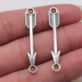 6x39mm 1.2g Antique Silver Zinc Alloy Bow and Arrow Connector Charm for DIY Necklace Bracelet Making
