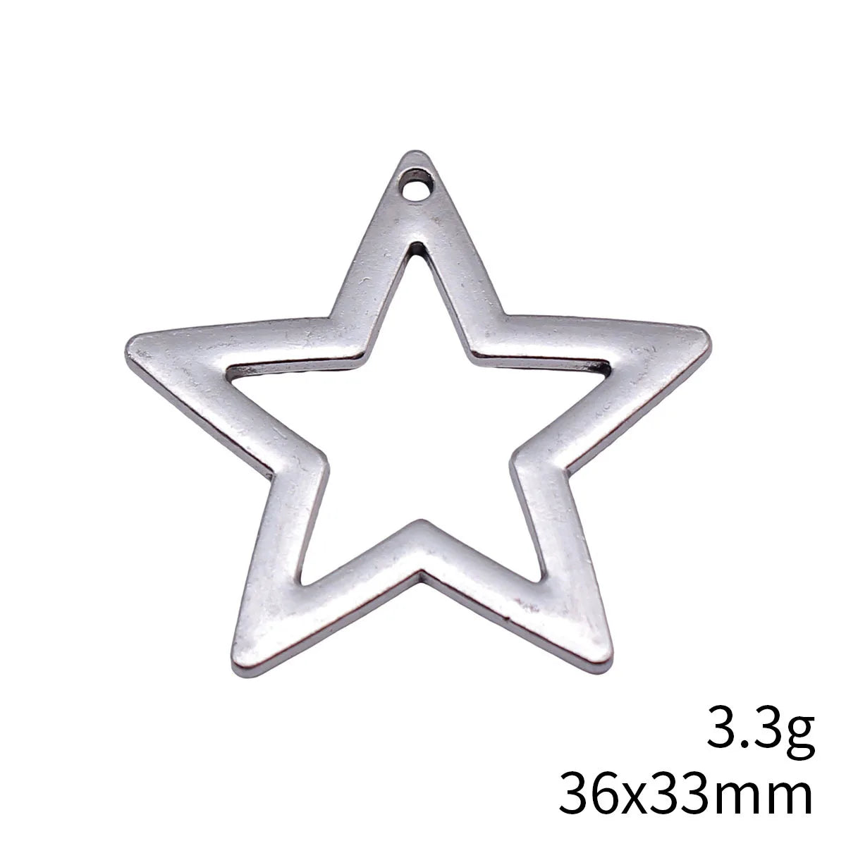 36x33mm 3.3g Antique Silver Zinc Alloy Openwork Five Point Star Hollow Charm Pendant for DIY Jewelry Making