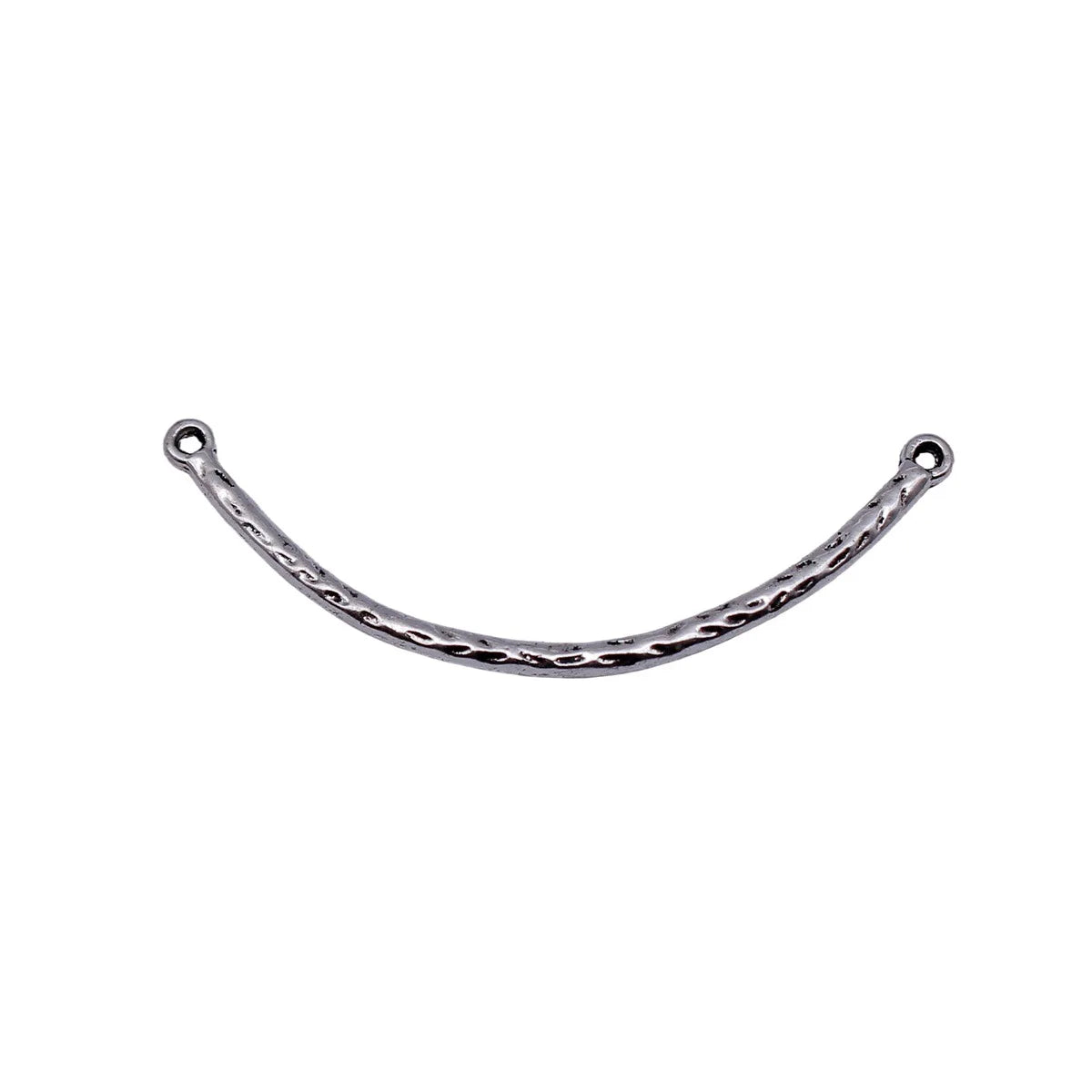 54x20x2.5mm 1.9g Antique Silver Zinc Alloy Hammered Curved Long Bar Connector Charm for DIY Jewelry Making