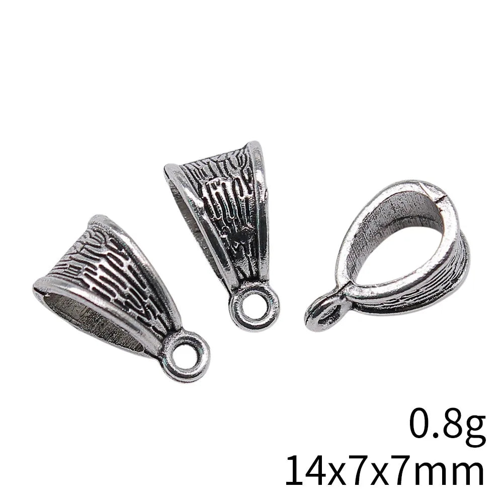 14x7x7mm 0.8g Antique Silver Zinc Alloy Pendant Bail Connector Findings for DIY Necklace Jewelry Making