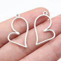 27x22mm 1g Antique Silver Zinc Alloy Hollow Heart Charm Pendant for DIY Necklace Bracelet Making