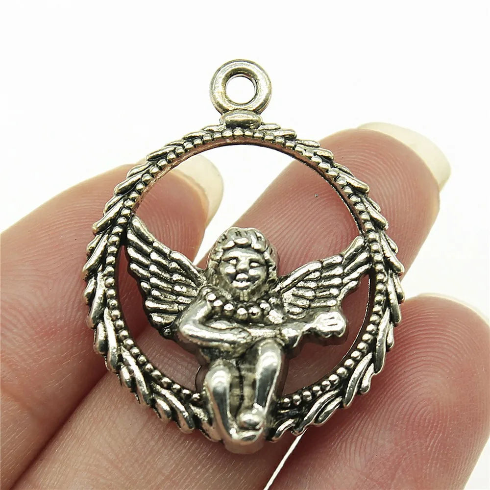 31x25mm 5.5g Multicolor Zinc Alloy Music Angel Charm Pendant for DIY Necklace Bracelet Making