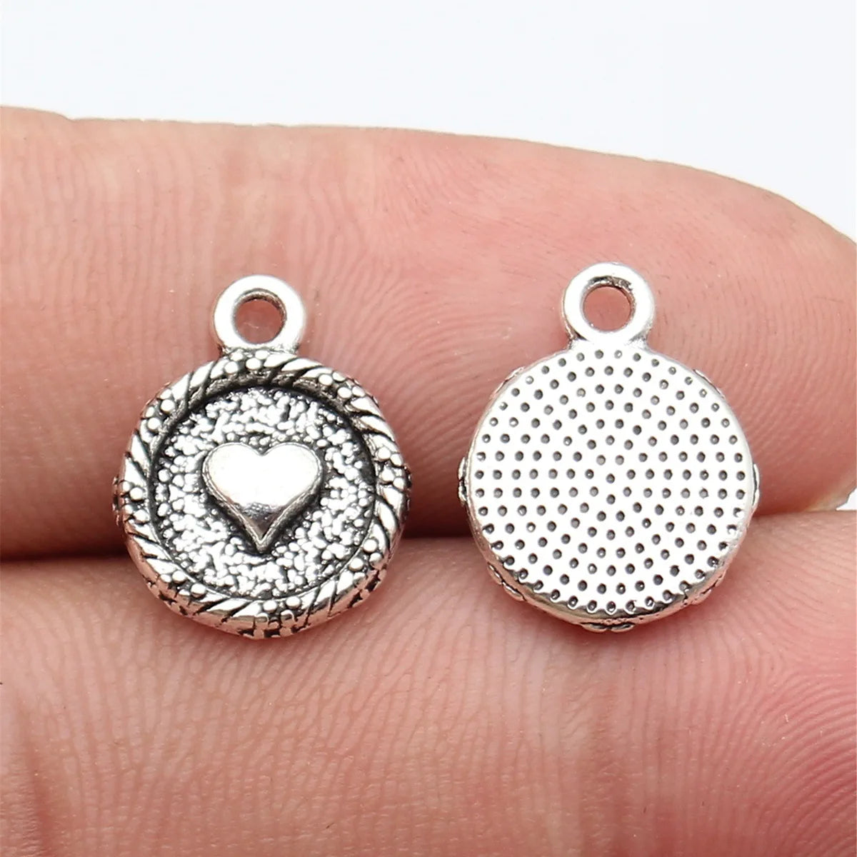 16x12mm 1.2g Antique Silver Zinc Alloy Heart Tag Charm Pendant for DIY Necklace Bracelet Making