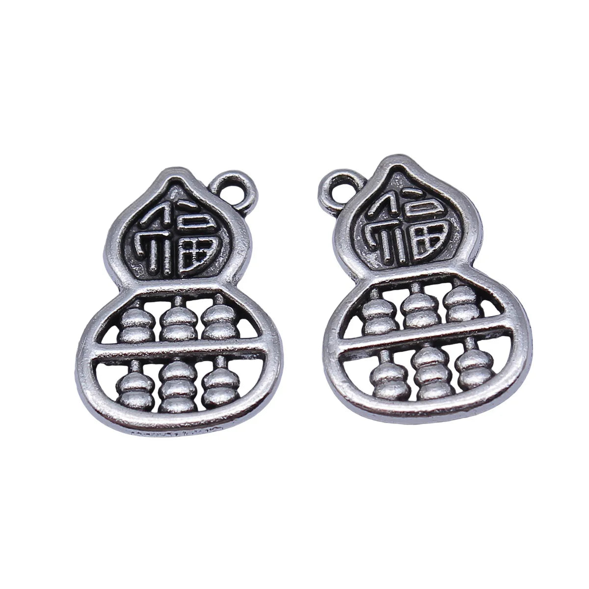 20x14mm 1.6g Antique Silver Zinc Alloy Fortune Gourd Abacus Ruyi Charm Pendant for DIY Jewelry