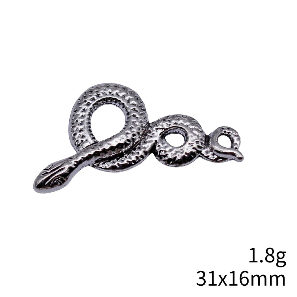 31x16mm 1.8g Multicolor Zinc Alloy Snake Charm Pendant for DIY Necklace Bracelet Jewelry Making