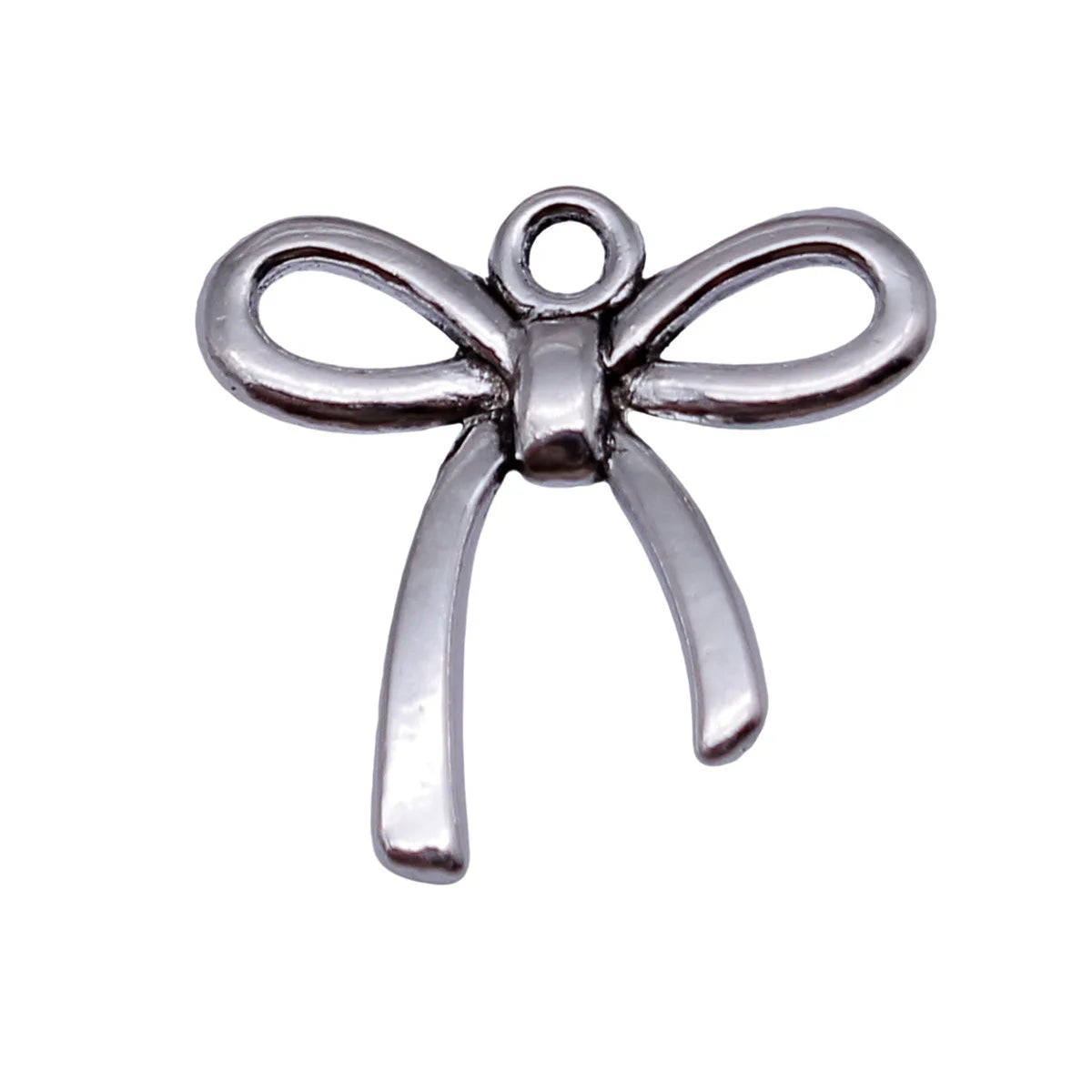 18x18mm 0.79g Antique Silver Zinc Alloy Bowknot Butterfly Charm Pendant for DIY Necklace Bracelet Making