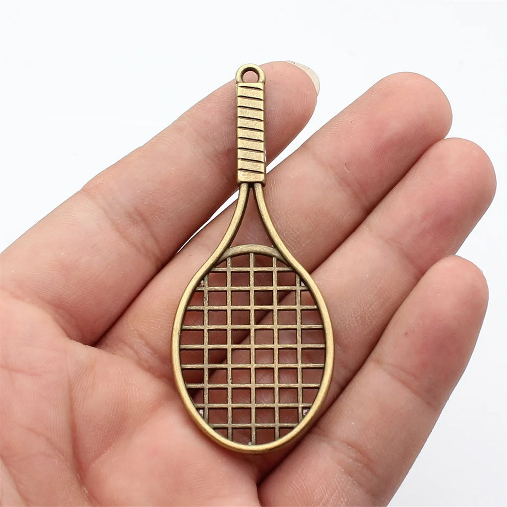 78x31x4mm 9.9g Multicolor Zinc Alloy Tennis Racket charm pendant for DIY sports jewelry making