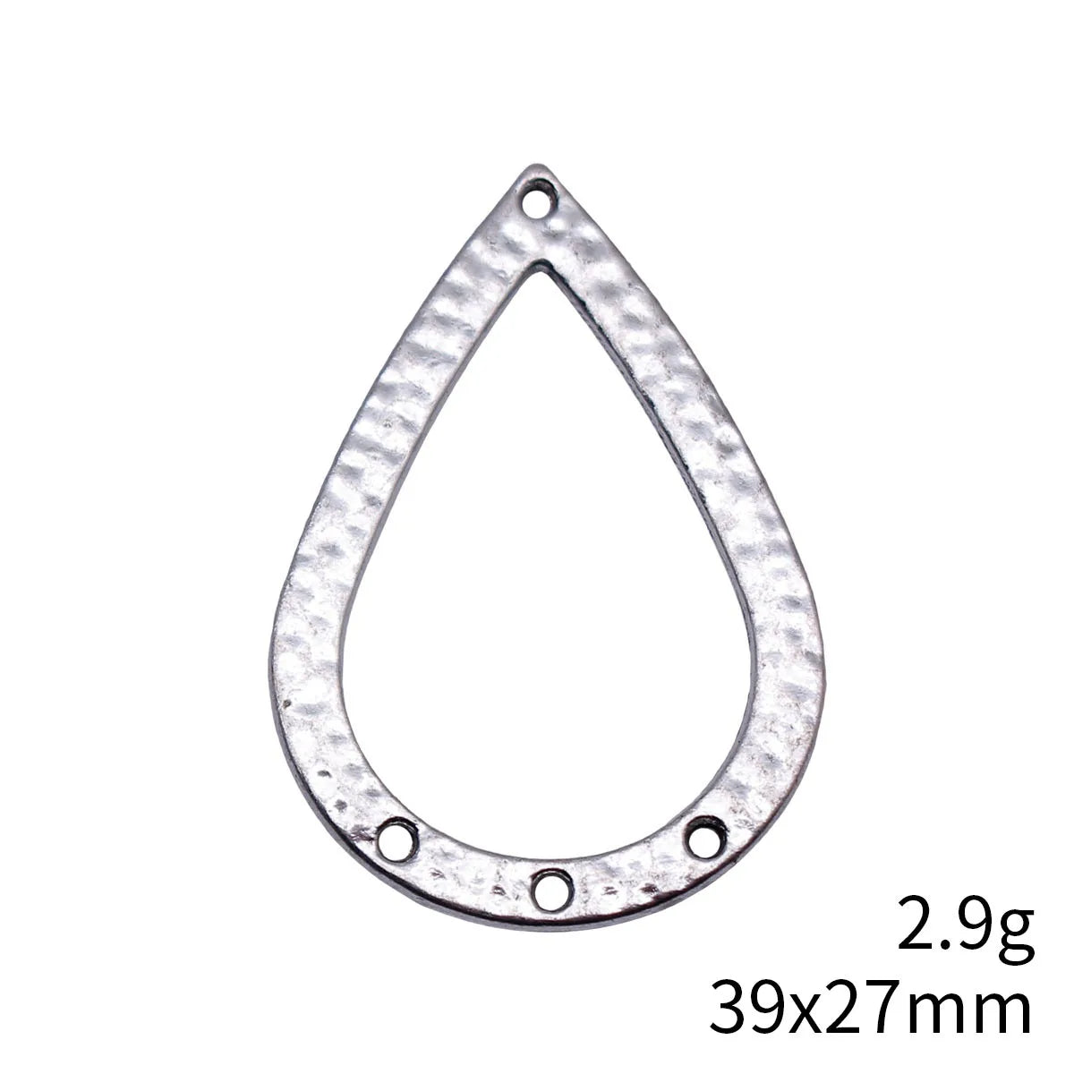39x27mm 2.9g Multicolor Zinc Alloy Hollow Hammered Teardrop Earring Connector Charms for DIY Earrings