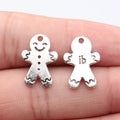 20x14mm 1.6g Multicolor Zinc Alloy Gingerbread Man Charm Pendant for DIY Holiday Jewelry Making