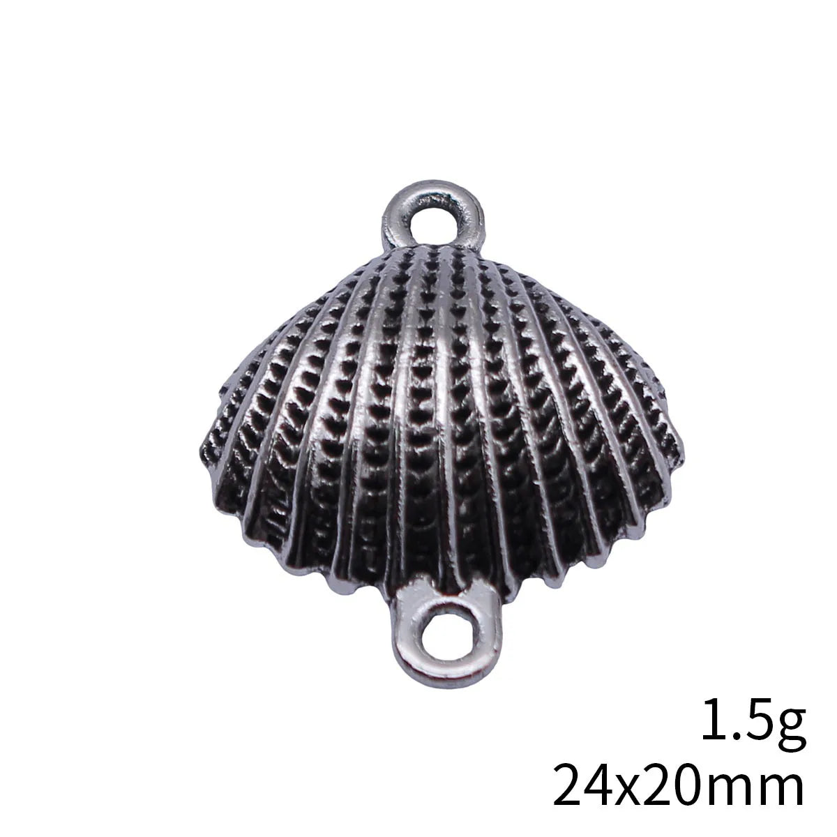 24x20mm 1.5g Antique Silver Tone Zinc Alloy Shell Connector Charm for DIY Necklace Bracelet Making
