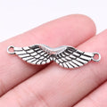 35x9mm 1.32g Antique Silver Zinc Alloy Wing Connector Charm for DIY Bracelet and Necklace Jewelry Making