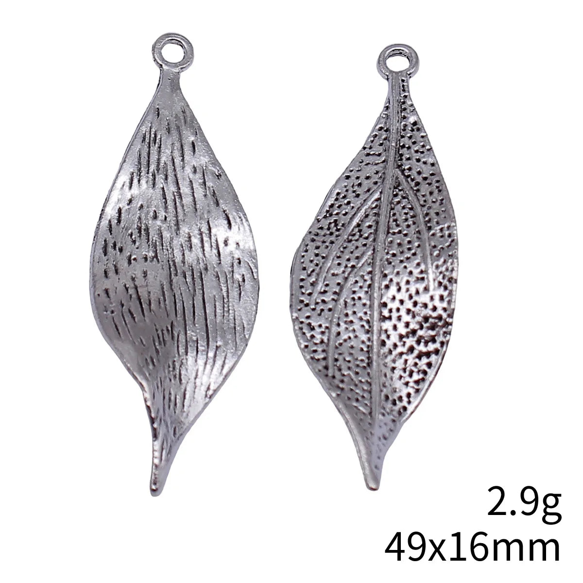 49x16mm 2.9g Multicolor Zinc Alloy Twisted Leaf Charm Pendant for DIY Necklace Bracelet Making