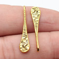 30x6x3.2mm 0.66g Antique Gold Zinc Alloy Hammered Long Teardrop Charm Pendant for DIY Jewelry Making