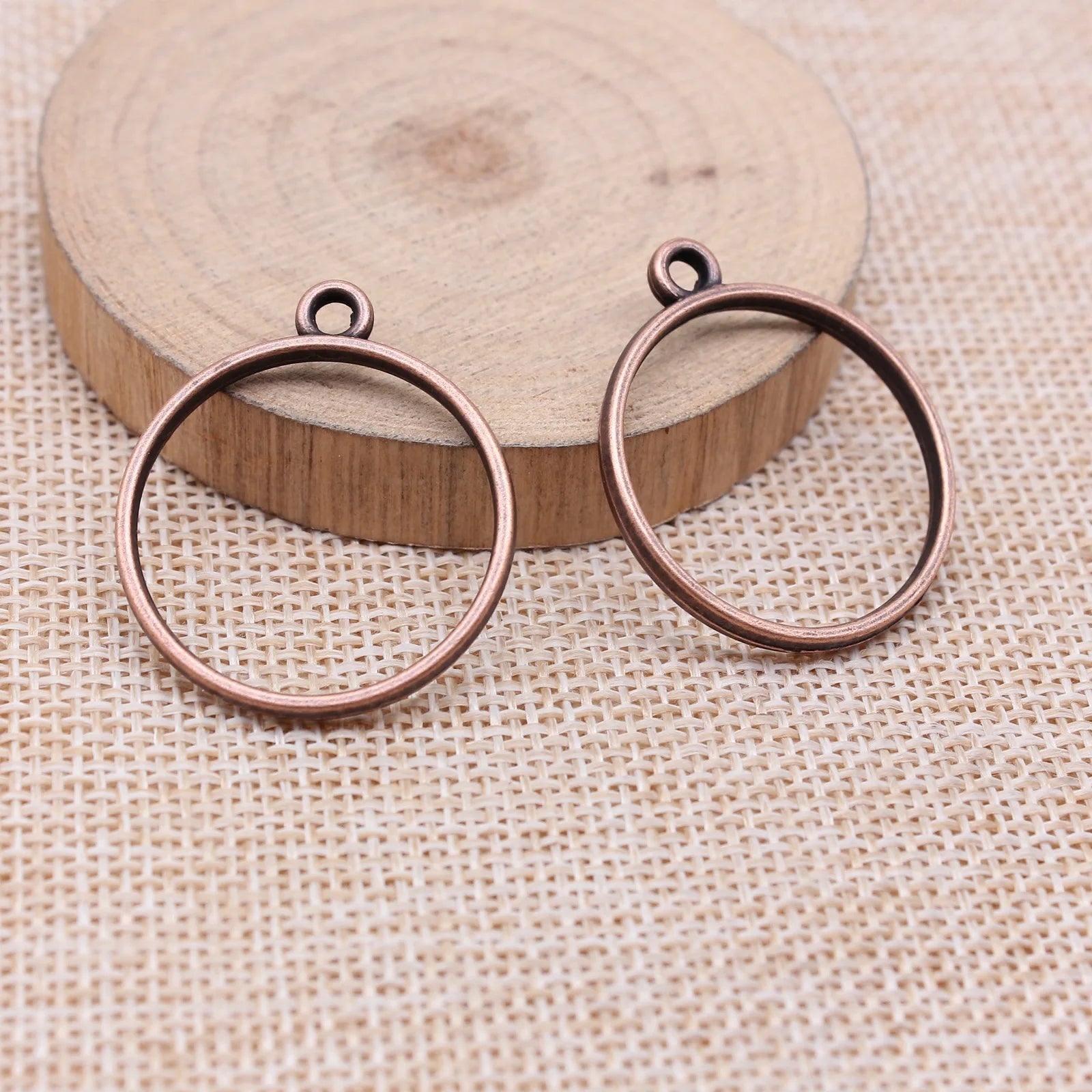 33x28mm 2.2g Multicolor Zinc Alloy Round Ring Frame Charm Pendant for DIY Necklace Earrings