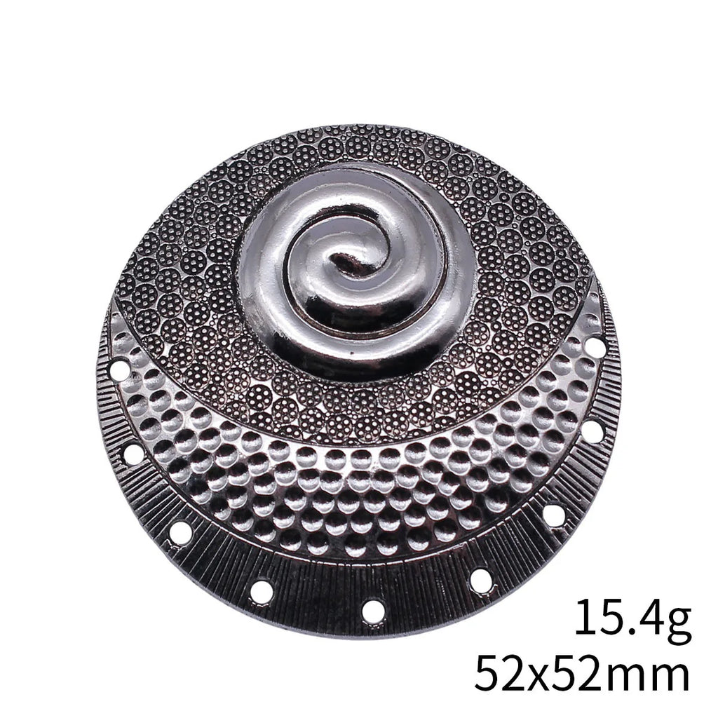 52x52mm 15.4g Antique Silver Tone Zinc Alloy Swirl Texture Connector Charm for DIY Necklace Making