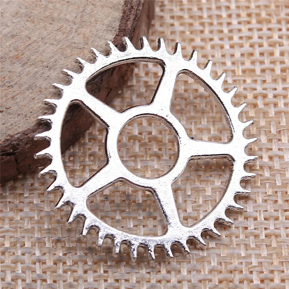 30x30mm 3g Multicolor Zinc Alloy Gear Charm Pendant for DIY Steampunk Jewelry Making