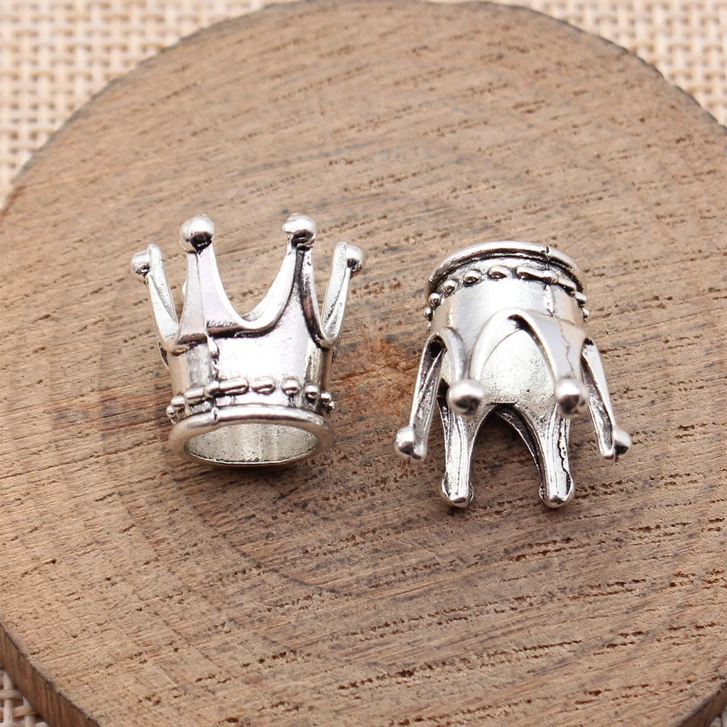 16x16x15mm 2.3g Antique Silver Zinc Alloy 3D Crown Jewelry Findings for DIY Bracelet Necklace Making