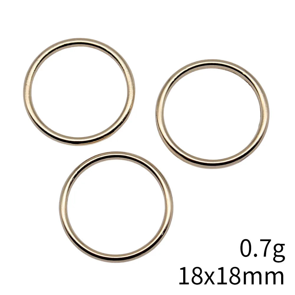 18x18mm 0.7g KC Gold Zinc Alloy Round Ring Charm Pendant for DIY Necklace Bracelet Making