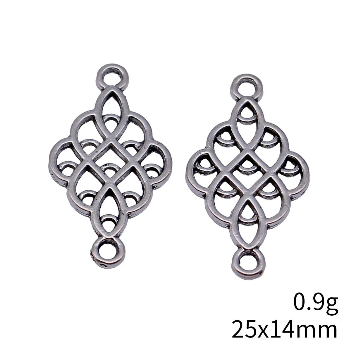 25x14mm 0.9g Antique Silver Zinc Alloy Hollow Geometric Connector Charm for DIY Bracelet Jewelry Making