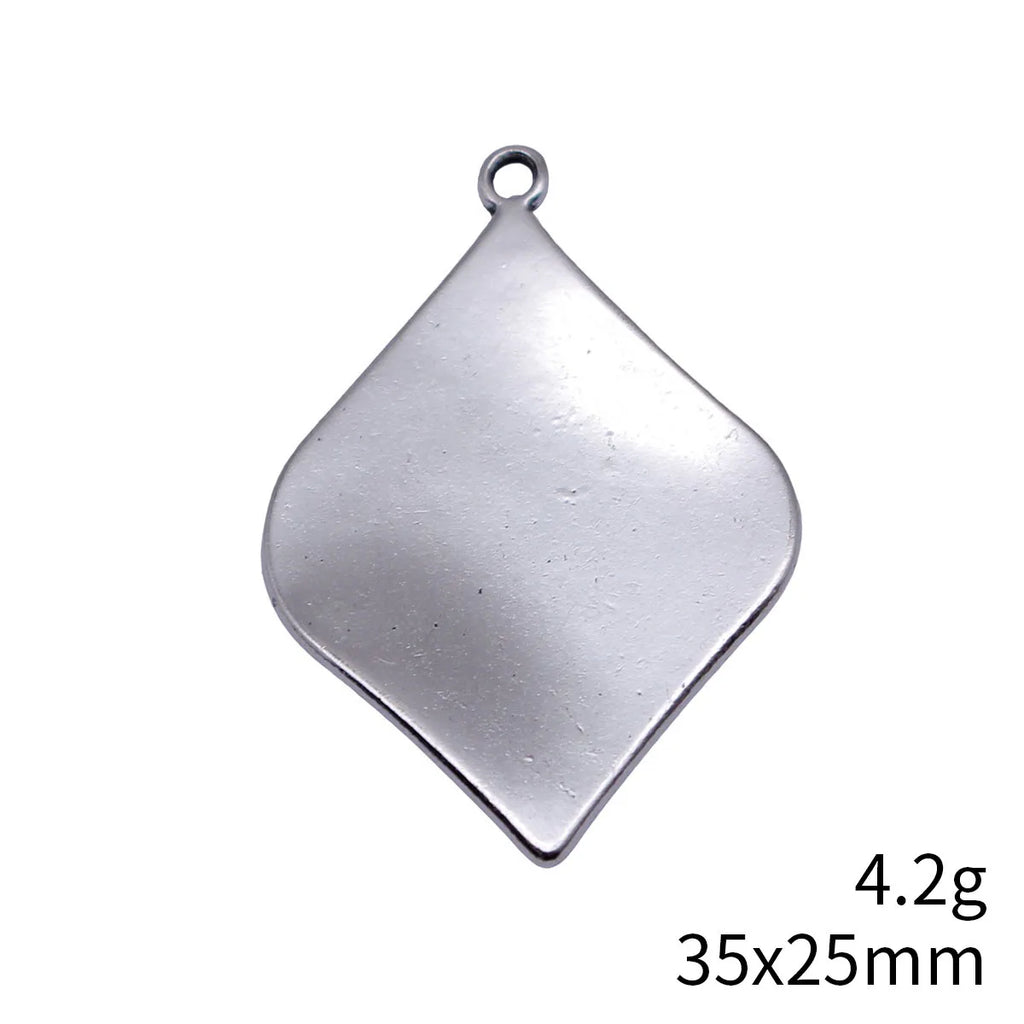 35x25mm 4.2g Multicolor Zinc Alloy Twisted Leaf Charm Pendant for DIY Necklace Earring Making