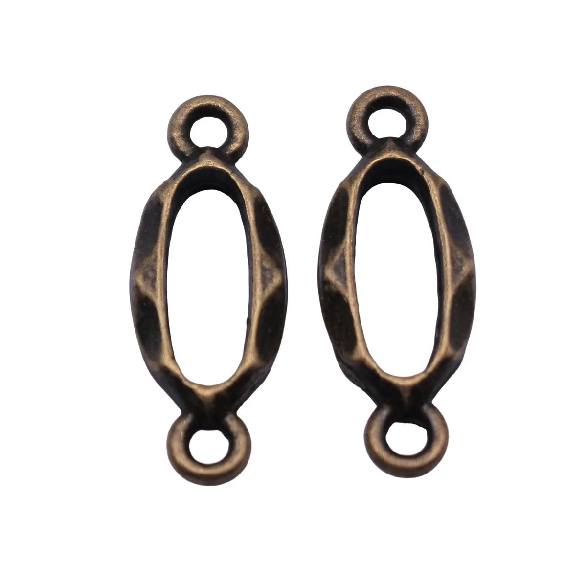 21x8mm 0.74g Antique Bronze Zinc Alloy Oval Ring Connector Charm for Bracelet Necklace DIY Jewelry