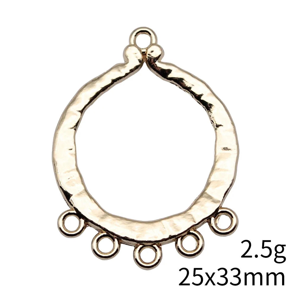 25x33mm 2.5g KC Gold Zinc Alloy Earring Connector Charm for DIY Earrings Necklace Jewelry