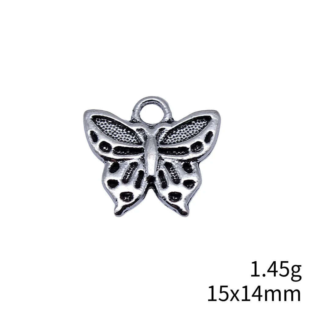 15x14mm 1.45g Antique Silver Zinc Alloy Butterfly Charm Pendant for DIY Necklace Bracelet Jewelry