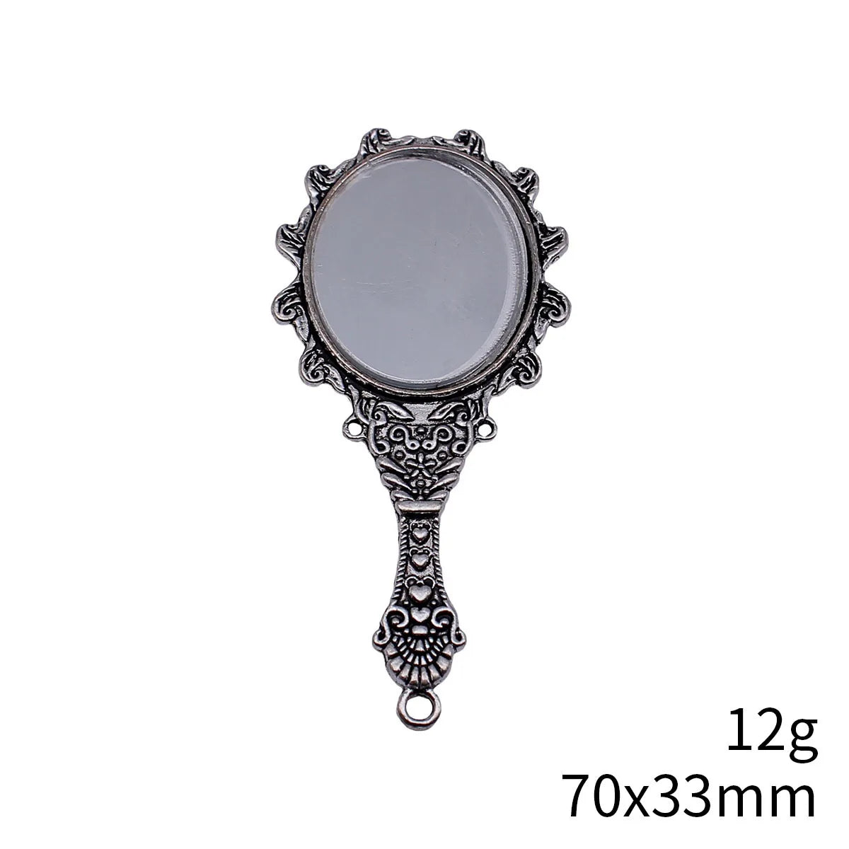 70x33mm 12g Multicolor Zinc Alloy Mini Handheld Makeup Mirror Charm Pendant for DIY Jewelry Making